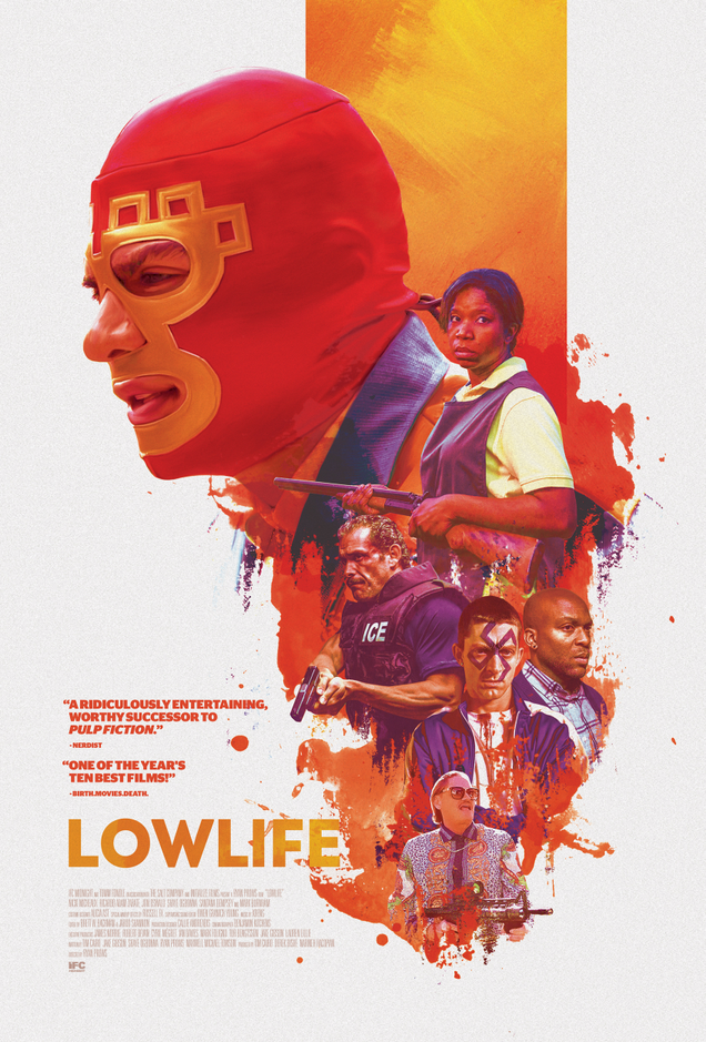 Illustration for article titled What do you get when you combine a luchador, a stolen kidney, and a horrible tattoo? The Lowlife trailer, of course